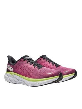 Hoka One One Clifton 8 Women's Blue Graphite, Ibis Rose Size 8 B